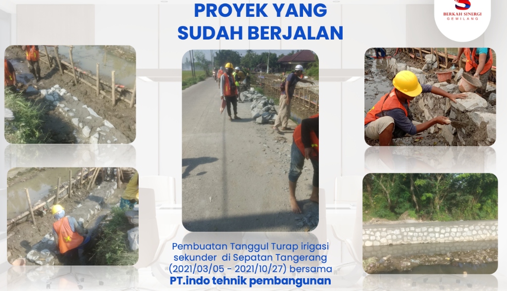 Pembuatan Tanggul Turap Irigasi Sekunder